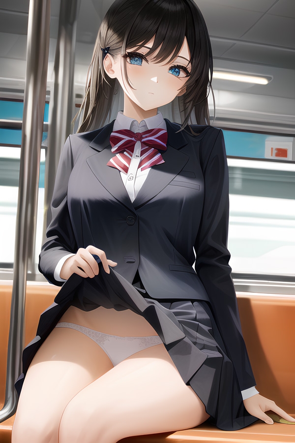 012[33枚]電車でおパンツを見せてくれるJKコスちゃん