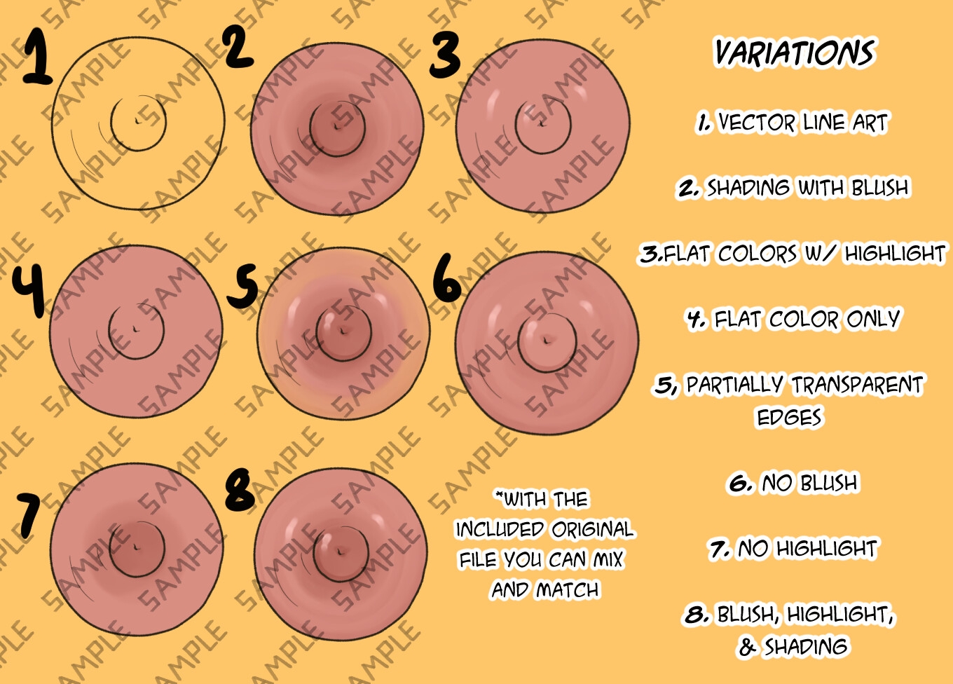 Nipple 3D and 2D asset bundle