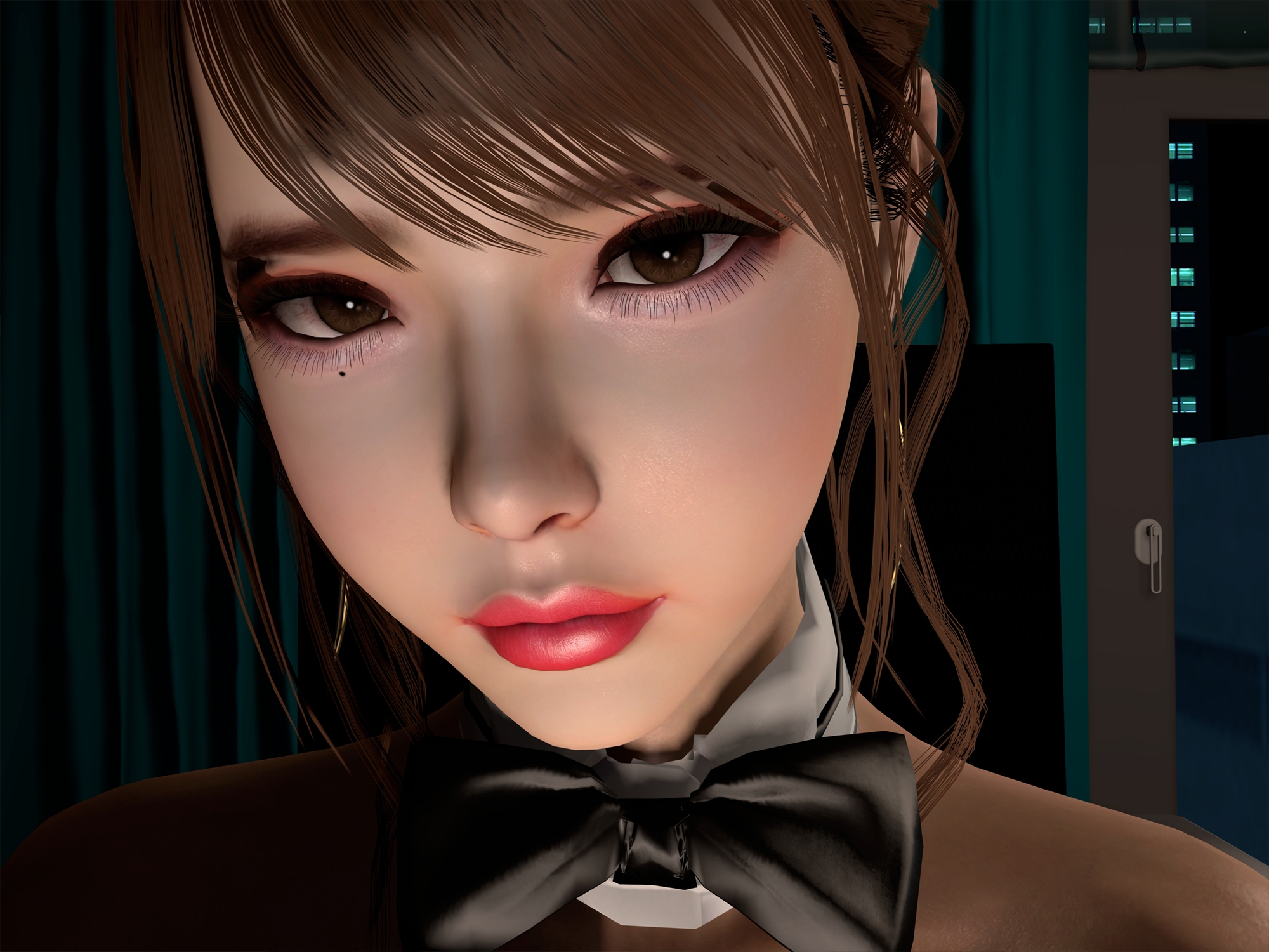 韓国メイクのバニーガールの3DCGアニメーション (VR)