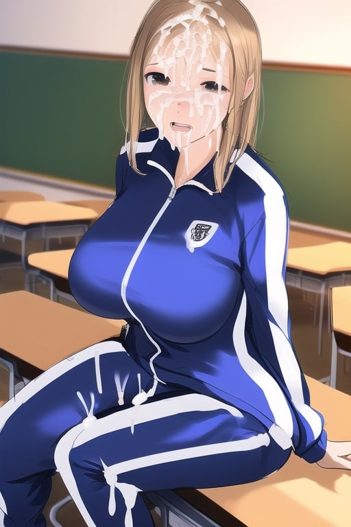 教え子の体操服爆乳にぶっかけ☆