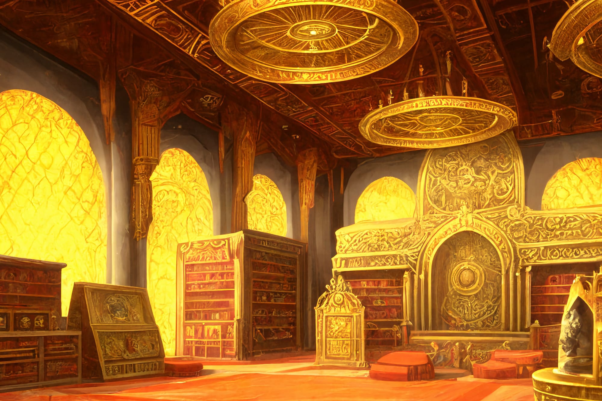 【アニメ映画風の城や室内の背景】著作権フリーの高解像度画像(100枚)