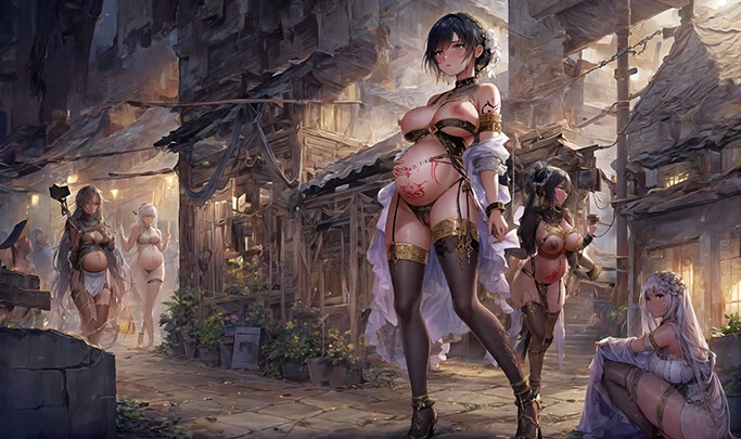 奴隷市場の妊婦たち3