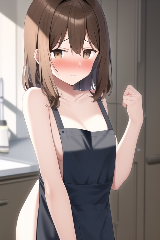 アイドル級茶髪美女、羞恥裸エプロン詰め合わせ
