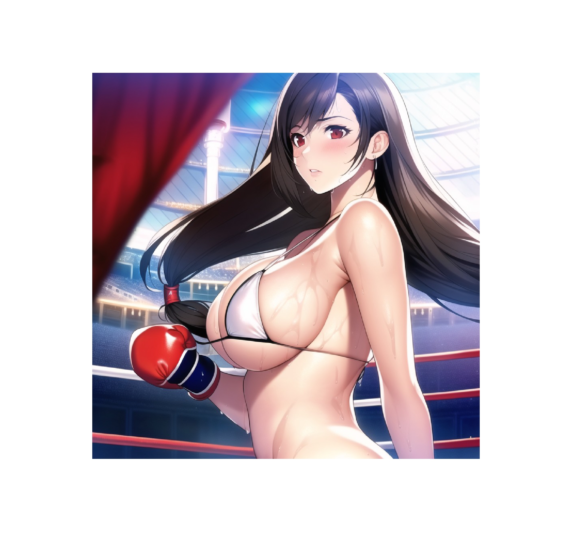 ティファさんのボクシング マイクロビキニ トップレス