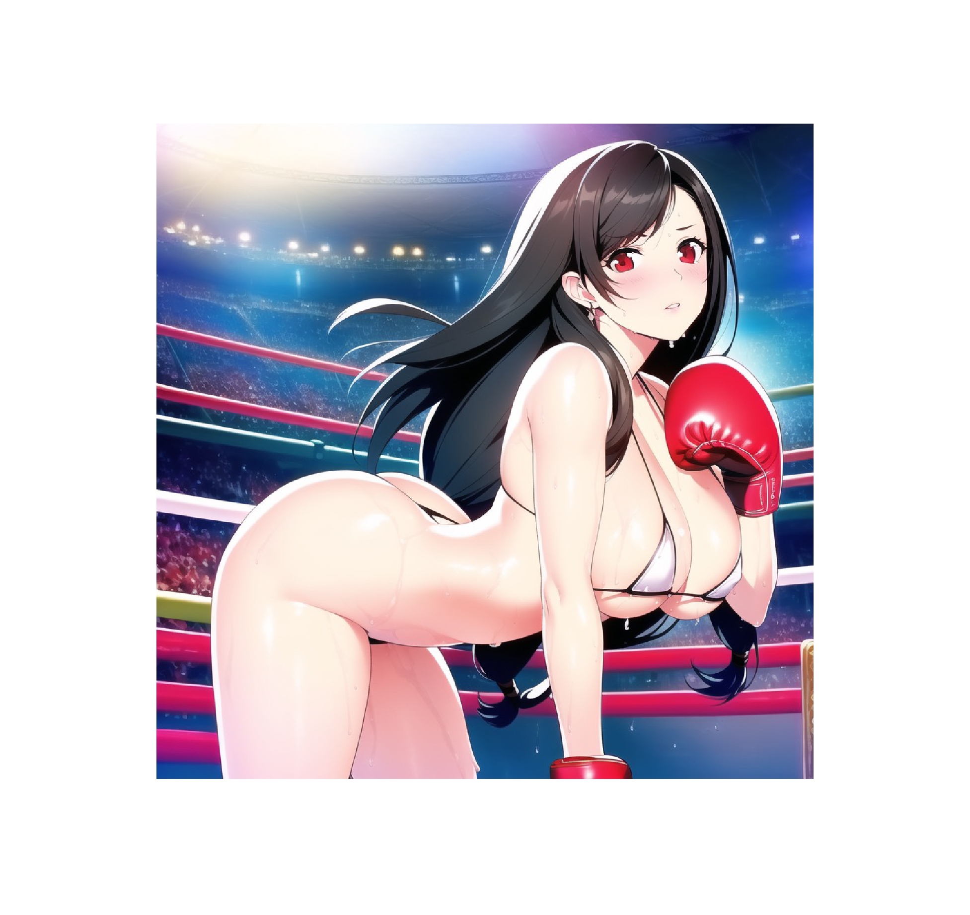 ティファさんのボクシング マイクロビキニ トップレス