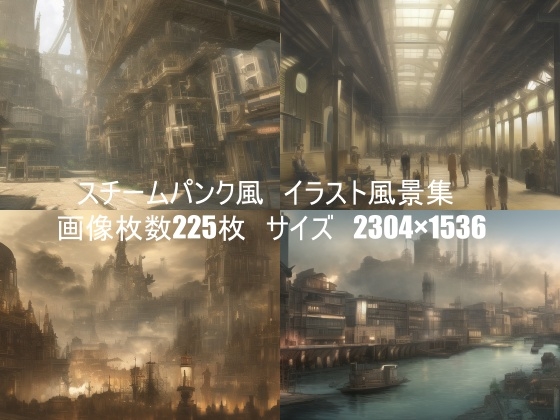 スチームパンク風 風景画素材集