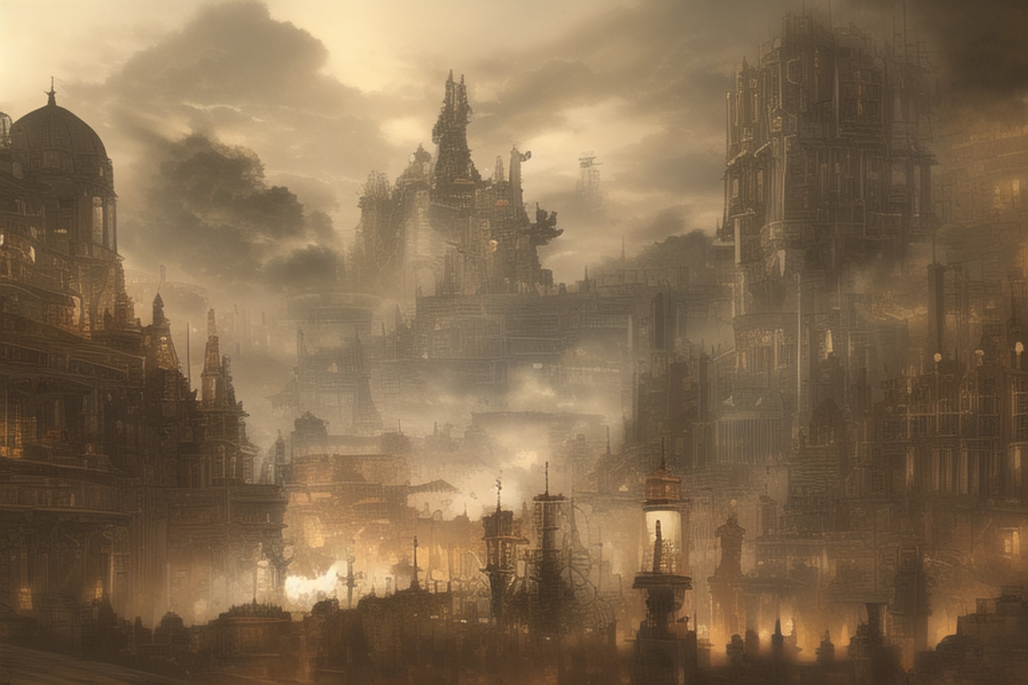 スチームパンク風 風景画素材集