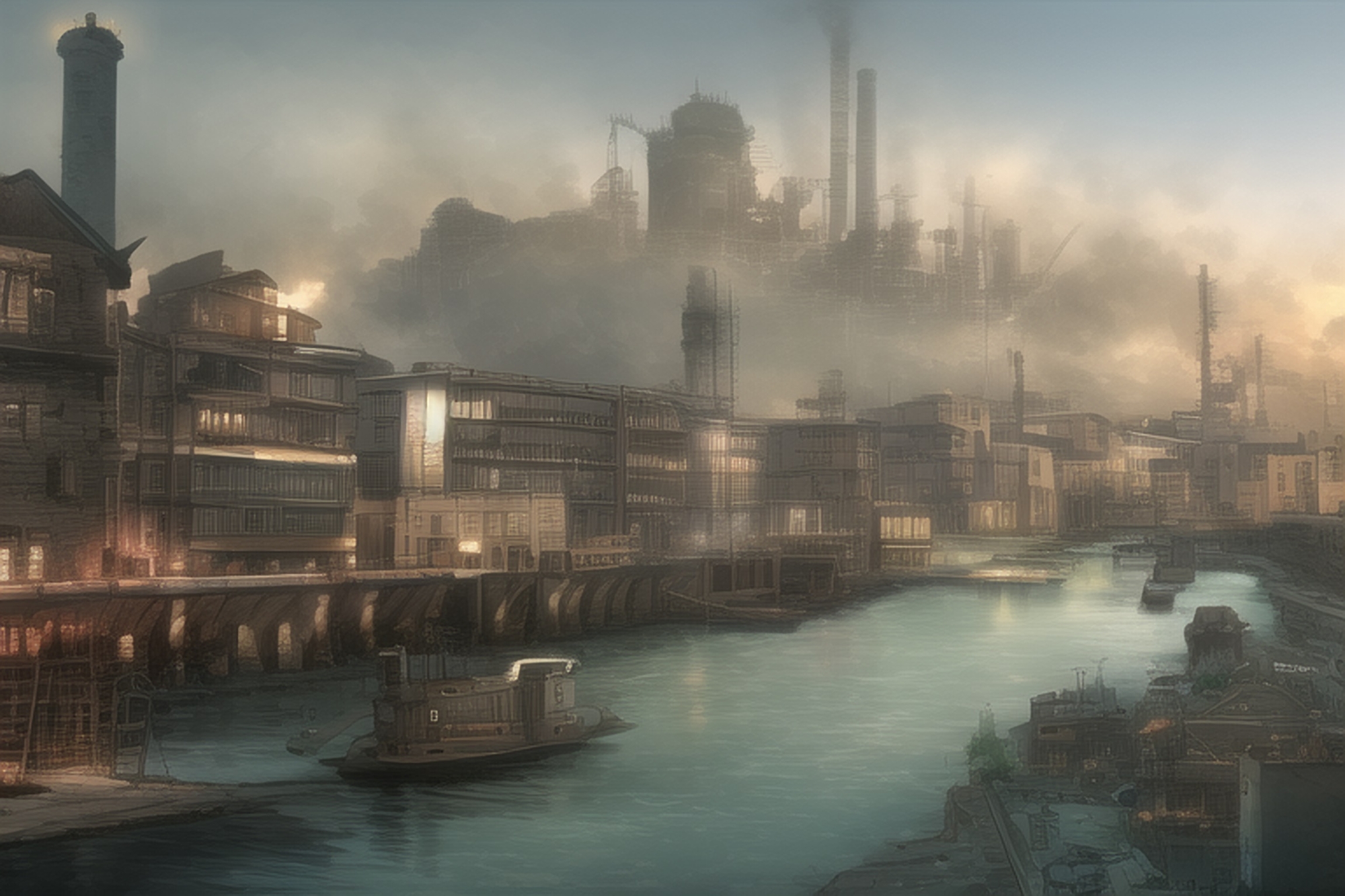 スチームパンク風 風景画素材集