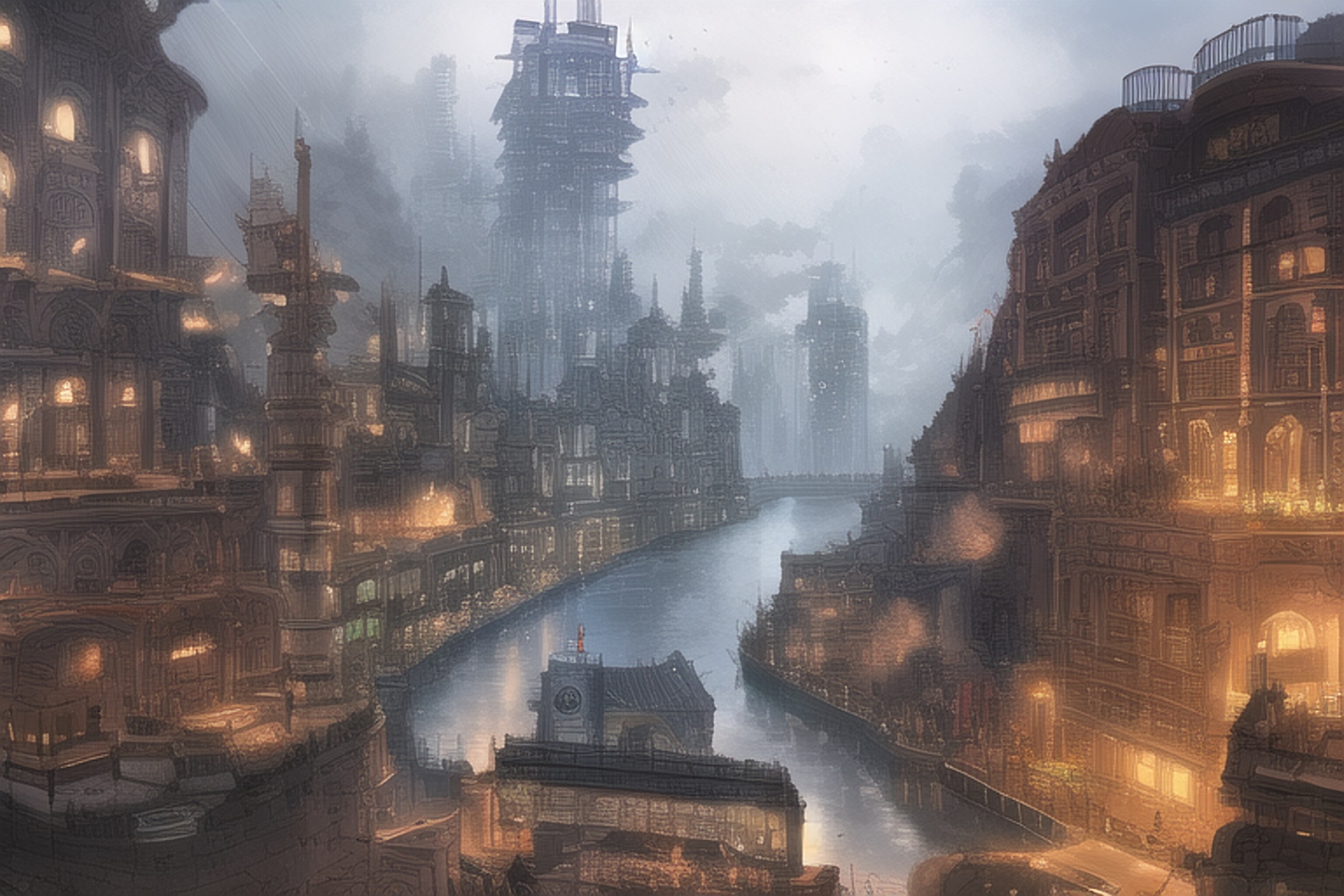 スチームパンク風 風景画素材集