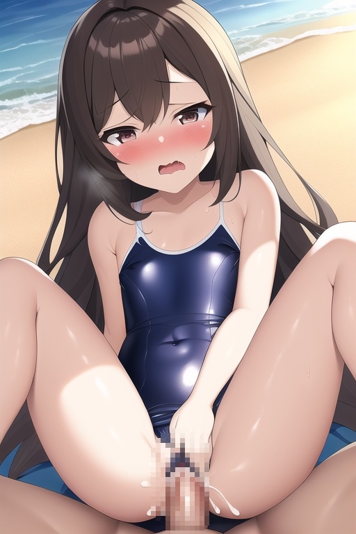 スク水っ娘と野外生セックス