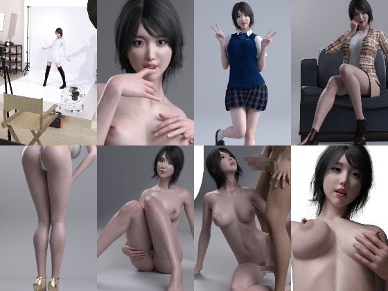 モデルnanaが撮影中に誘惑してくるので騎乗位&大量顔謝