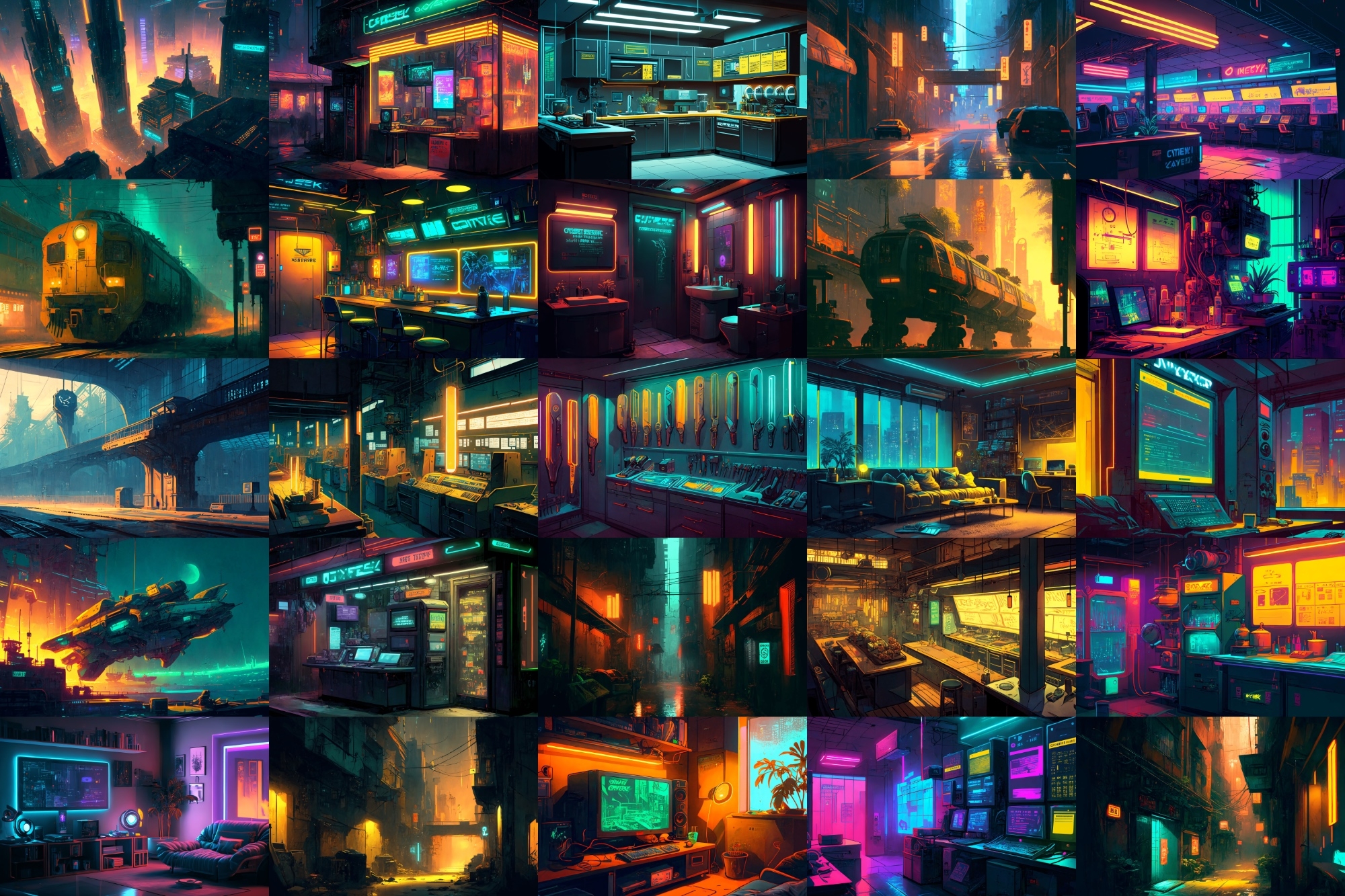 【美麗幻想的サイバーパンク背景】著作権フリーの高解像度画像(100枚)