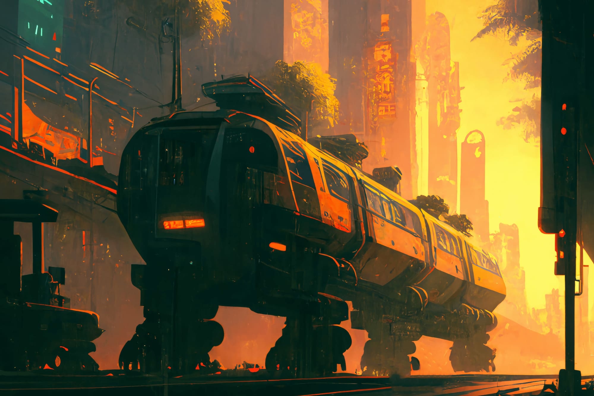 【美麗幻想的サイバーパンク背景】著作権フリーの高解像度画像(100枚)