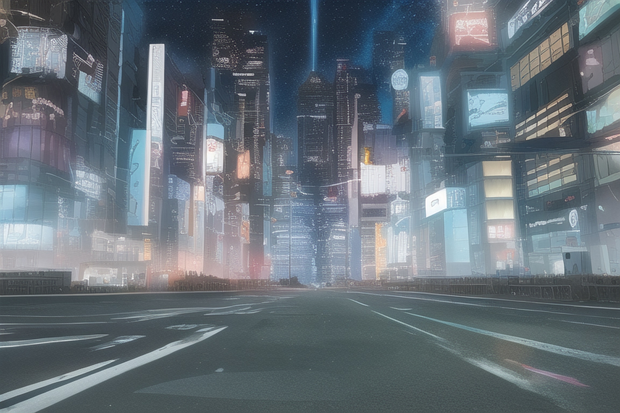 サイバーパンク風 風景画素材集