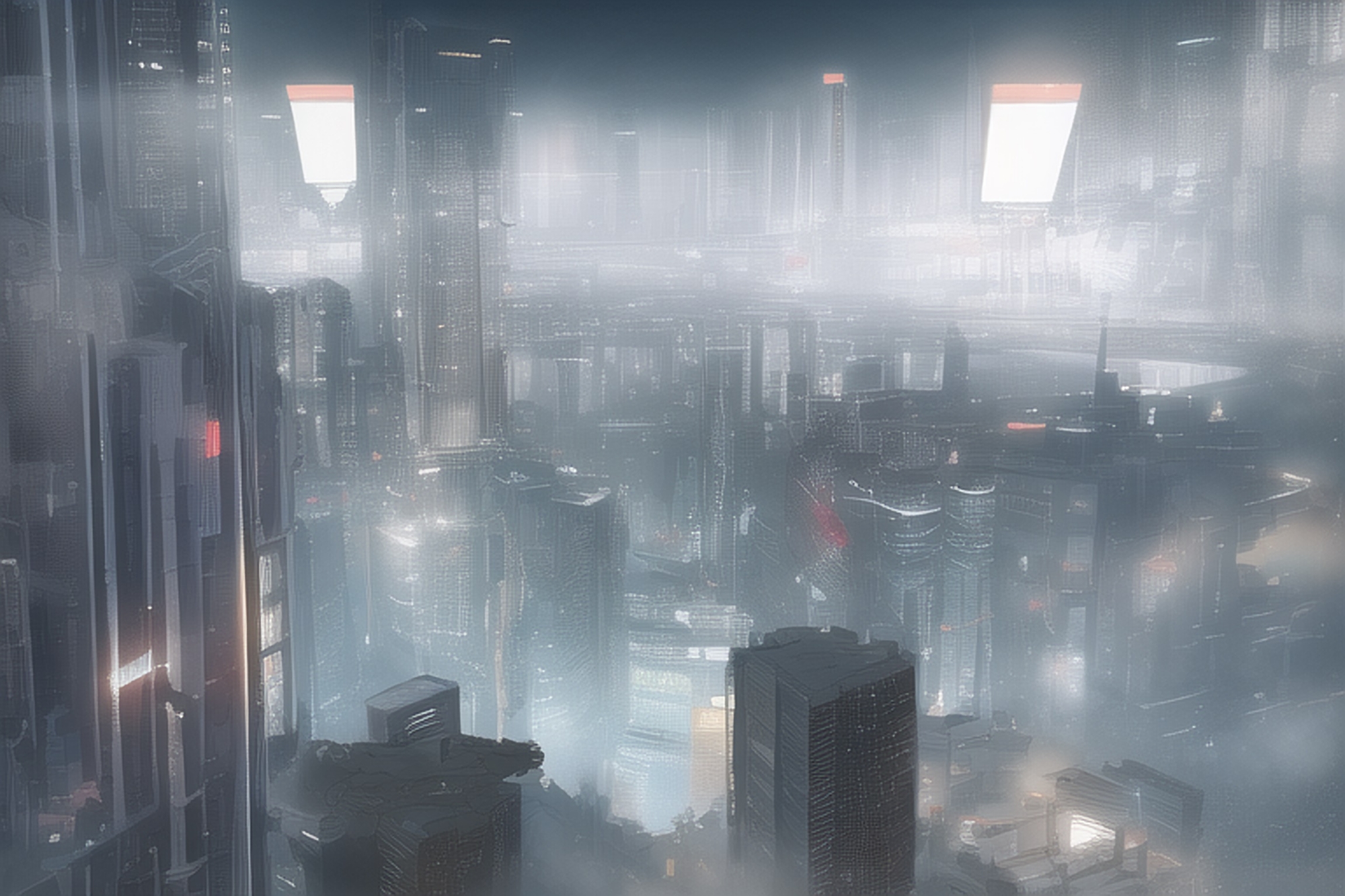 サイバーパンク風 風景画素材集