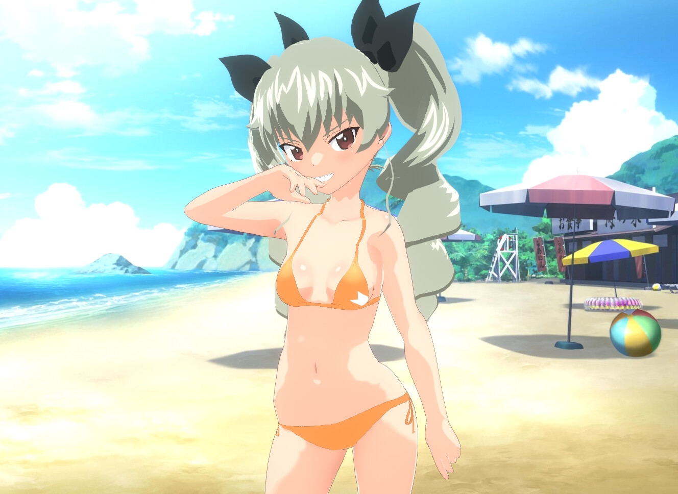 【VRM 同人作品】ガルパン アンチョビ (水着)