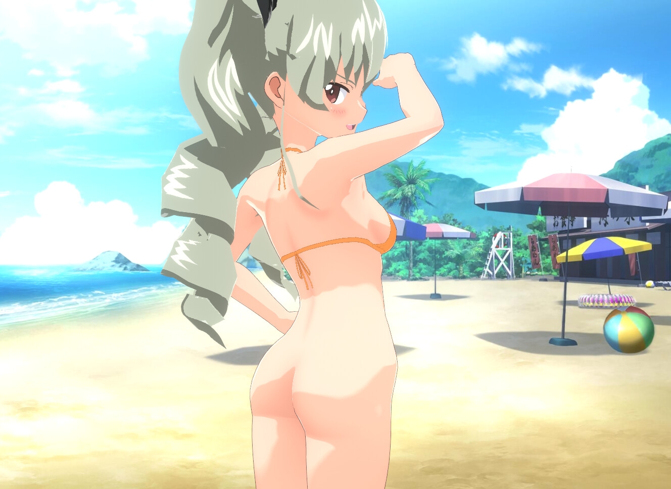 【VRM 同人作品】ガルパン アンチョビ (水着)