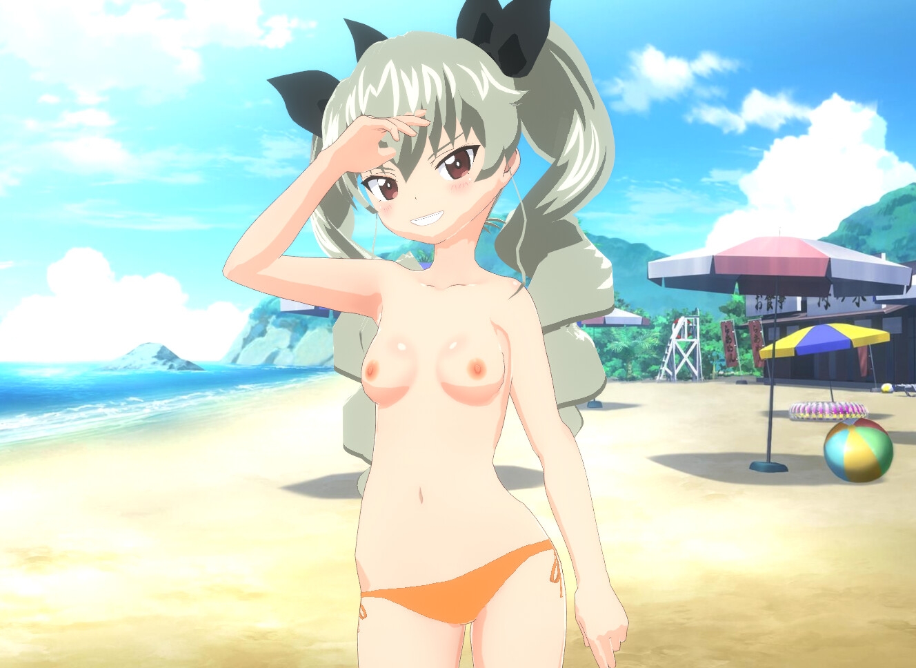 【VRM 同人作品】ガルパン アンチョビ (水着)