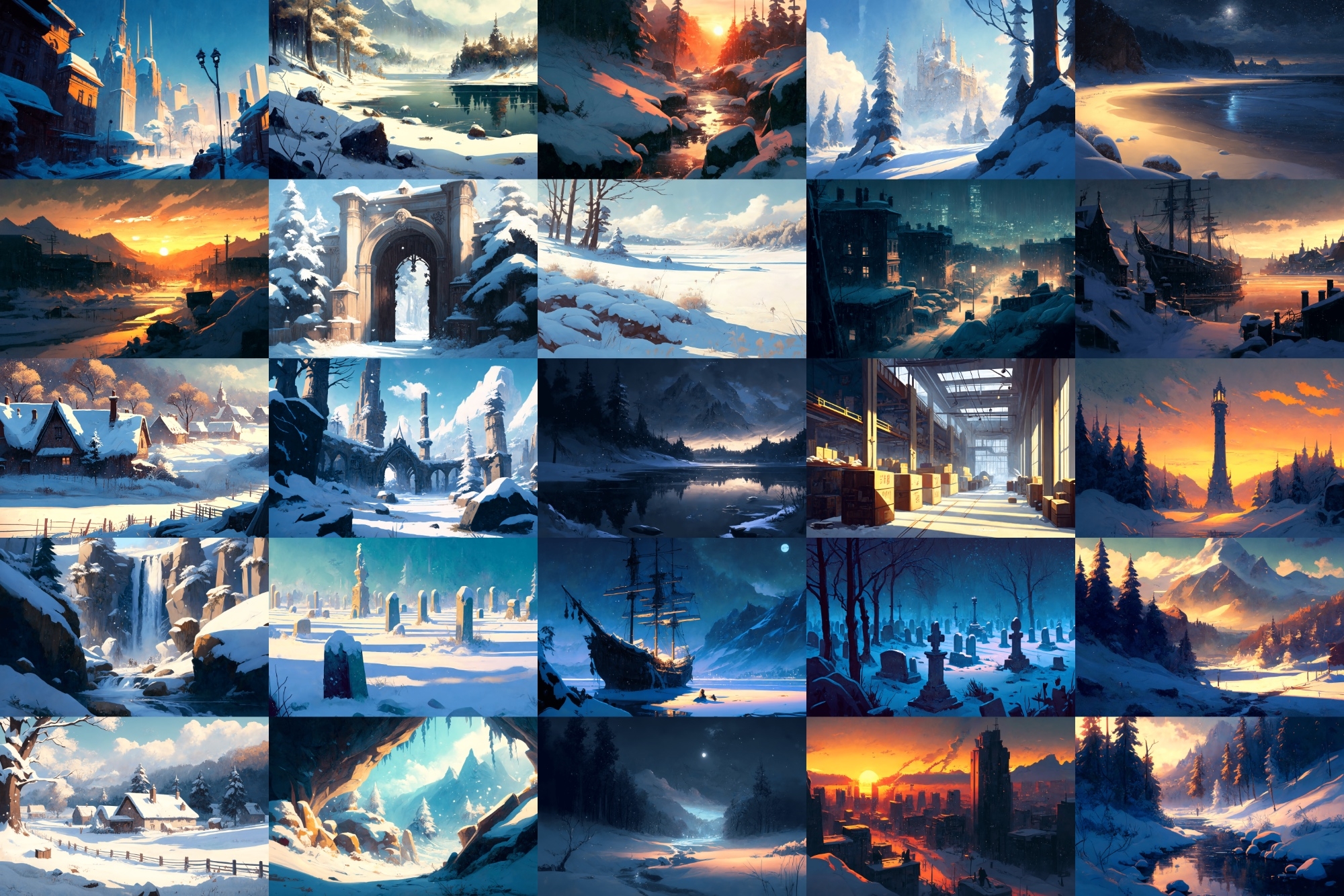 【美麗で幻想的な雪国系の背景】著作権フリーの高解像度画像(100枚)