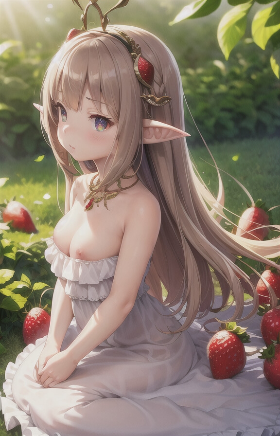 【AI作品】エルフの森の女の子(128枚+健全イラスト558枚)