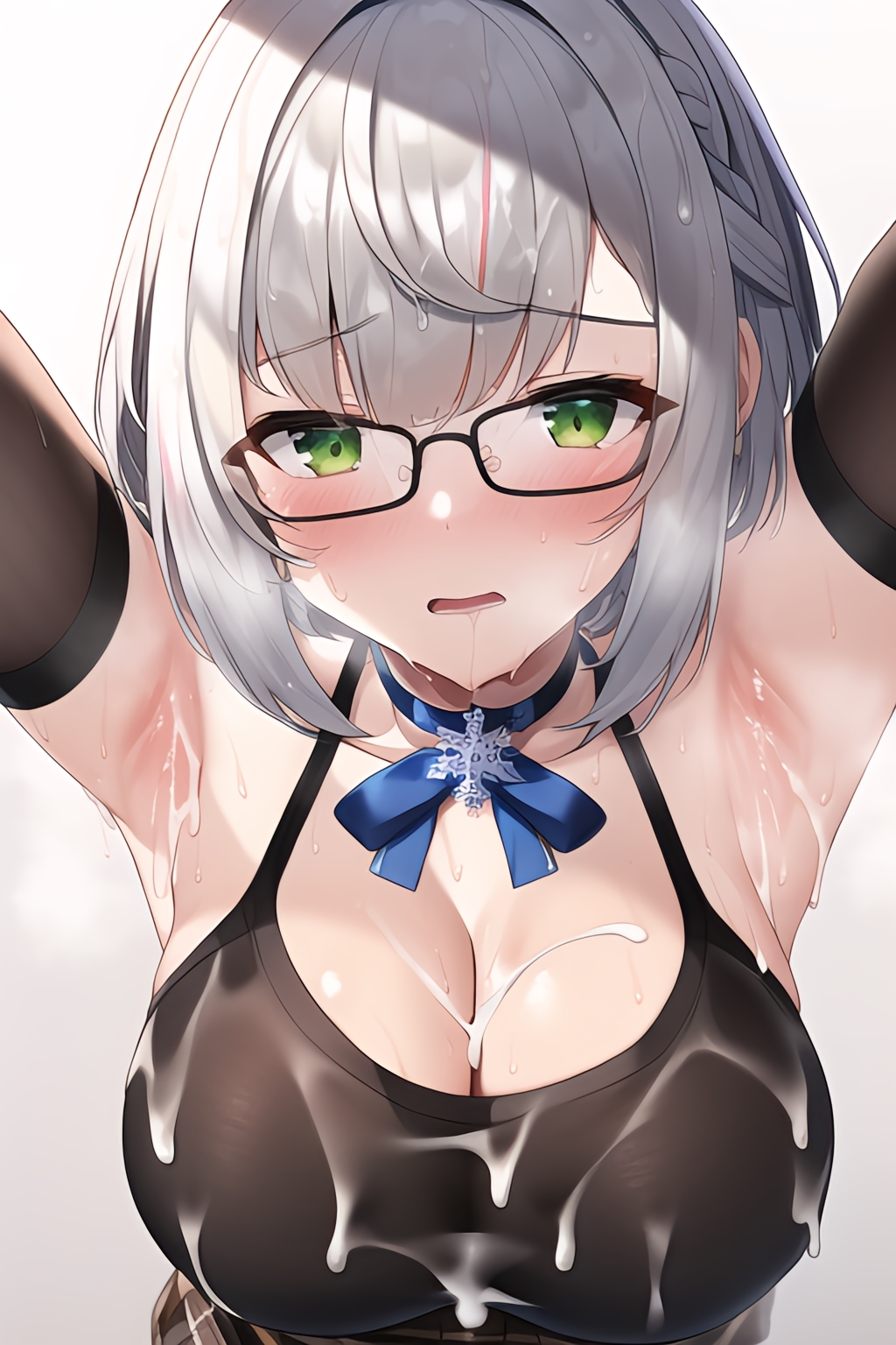 Vtuber ホ●ライブ 白銀ノ○ルに顔射+脇フェチ集合120枚詰め合わせセット