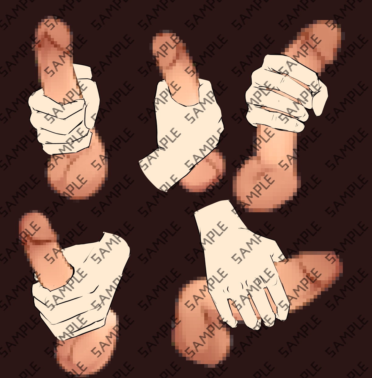 Hands holding penises asset pack