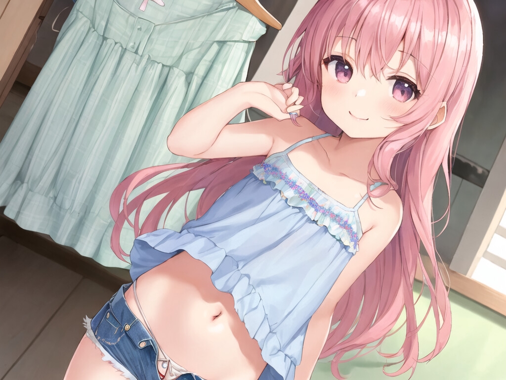 ショートパンツ少女