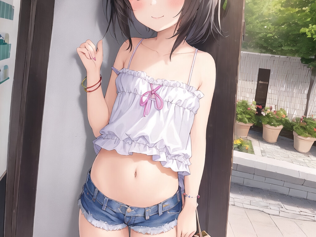 ショートパンツ少女