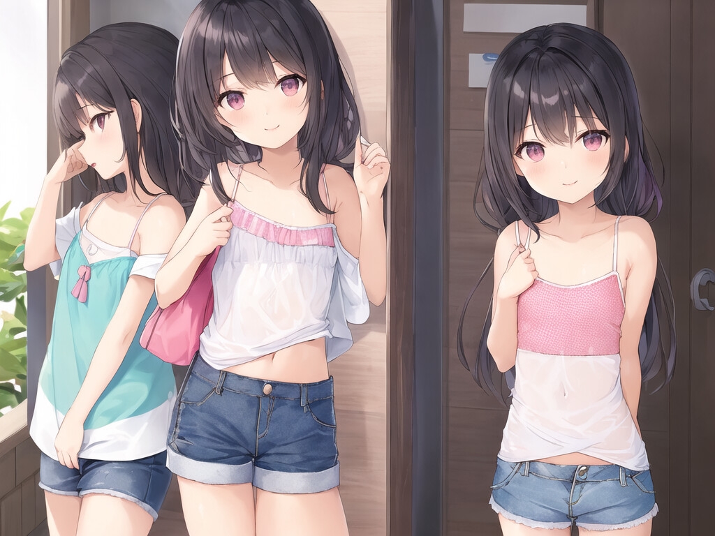 ショートパンツ少女