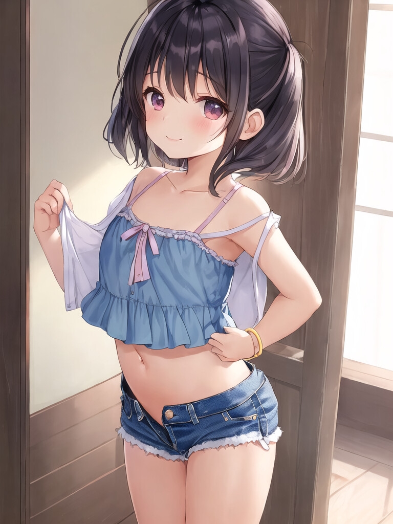 ショートパンツ少女