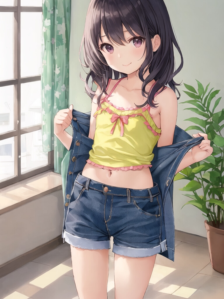 ショートパンツ少女