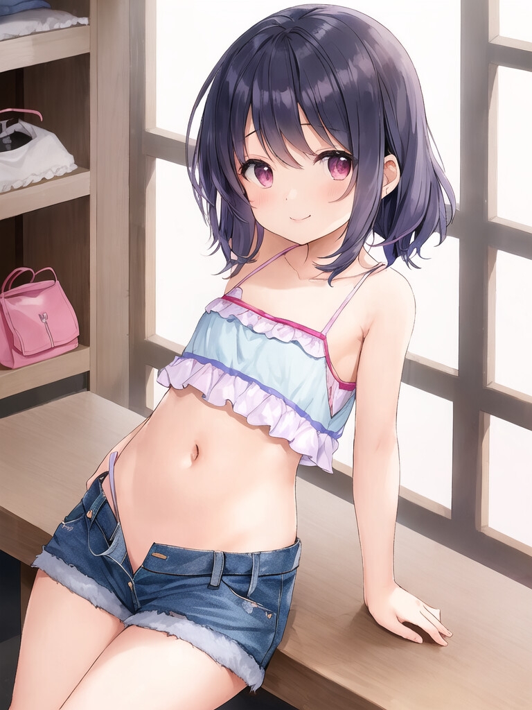 ショートパンツ少女