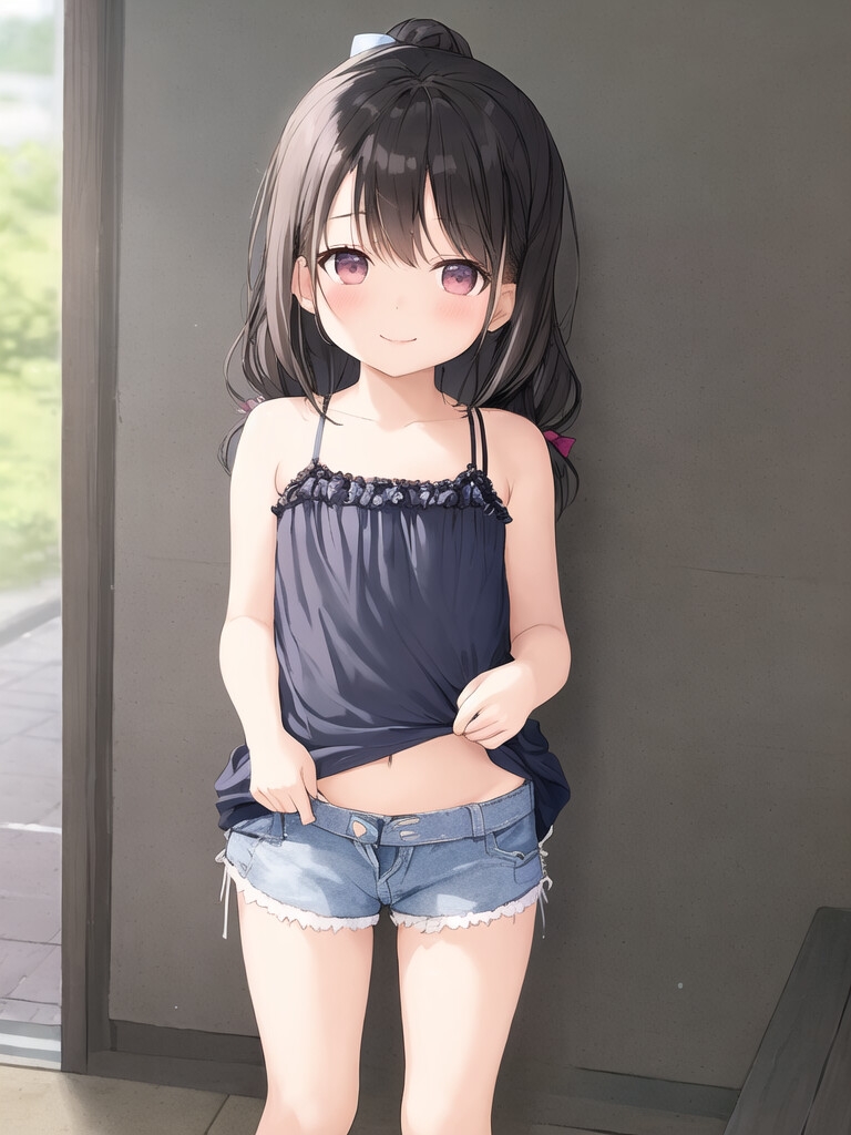 ショートパンツ少女