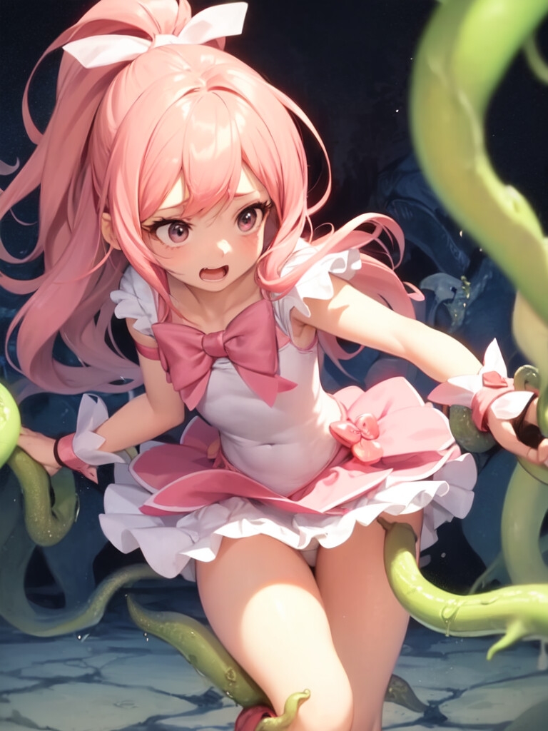 触手に犯される魔法少女