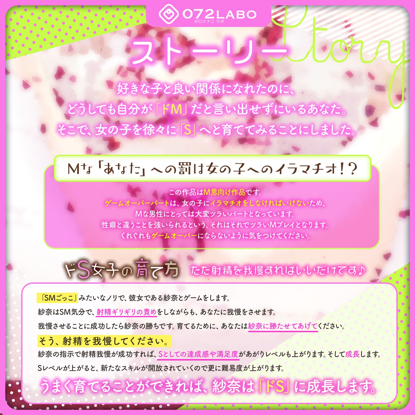 【育成】レベルアップ式育成ゲーム「ドS女子を育てるゲーム1」〜虐められたいドMなぼく〜【移動式しこボイス】