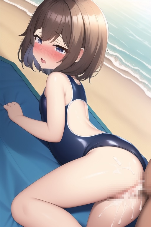 スク水っ娘と野外生セックス4