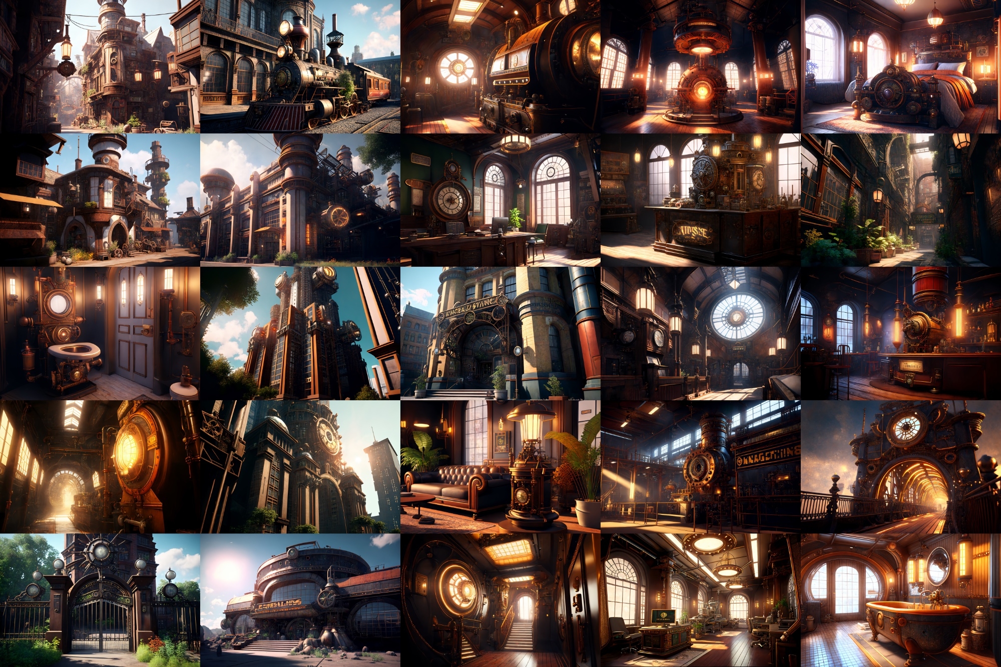 【超リアルなスチームパンク背景】著作権フリーの高解像度画像(100枚)