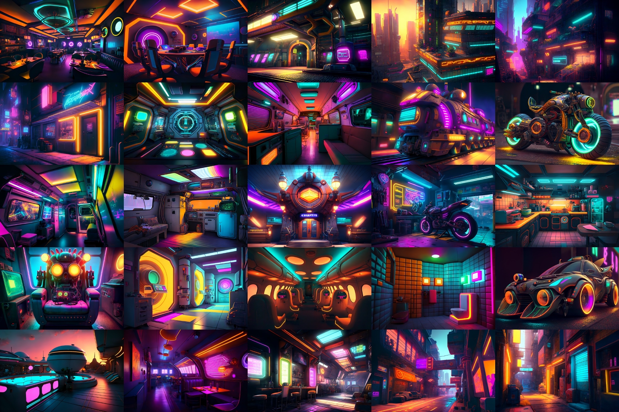 【超リアルなサイバーパンク背景】著作権フリーの高解像度画像(100枚)