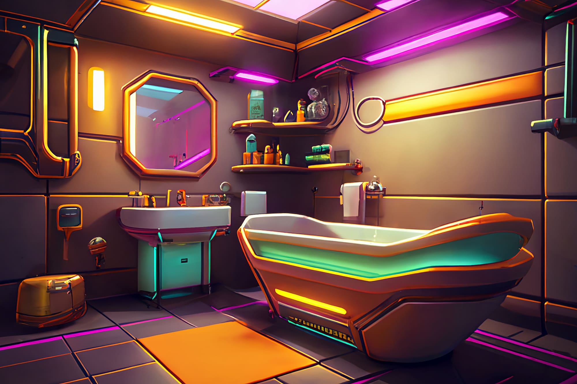 【超リアルなサイバーパンク背景】著作権フリーの高解像度画像(100枚)