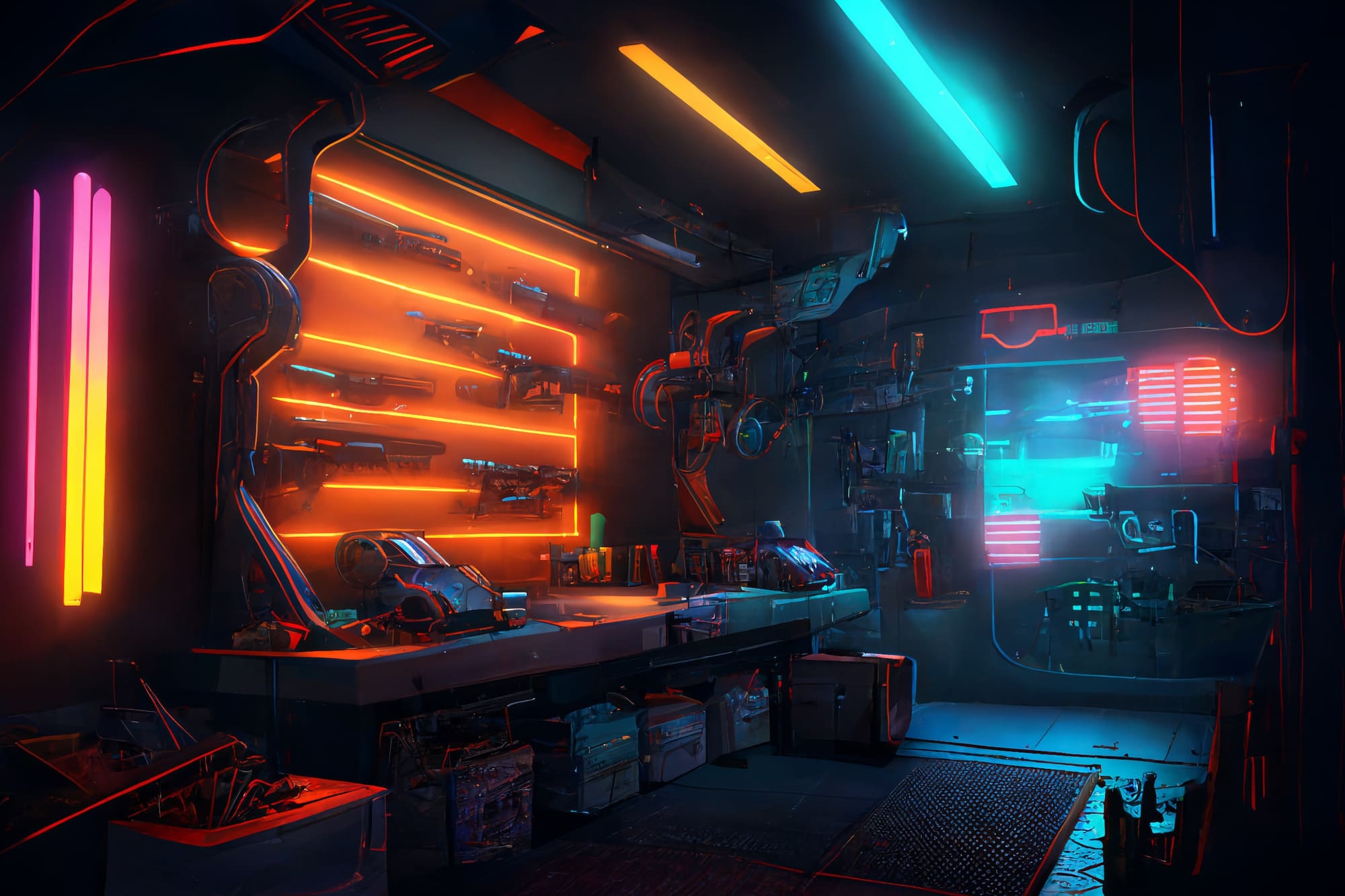 【超リアルなサイバーパンク背景】著作権フリーの高解像度画像(100枚)