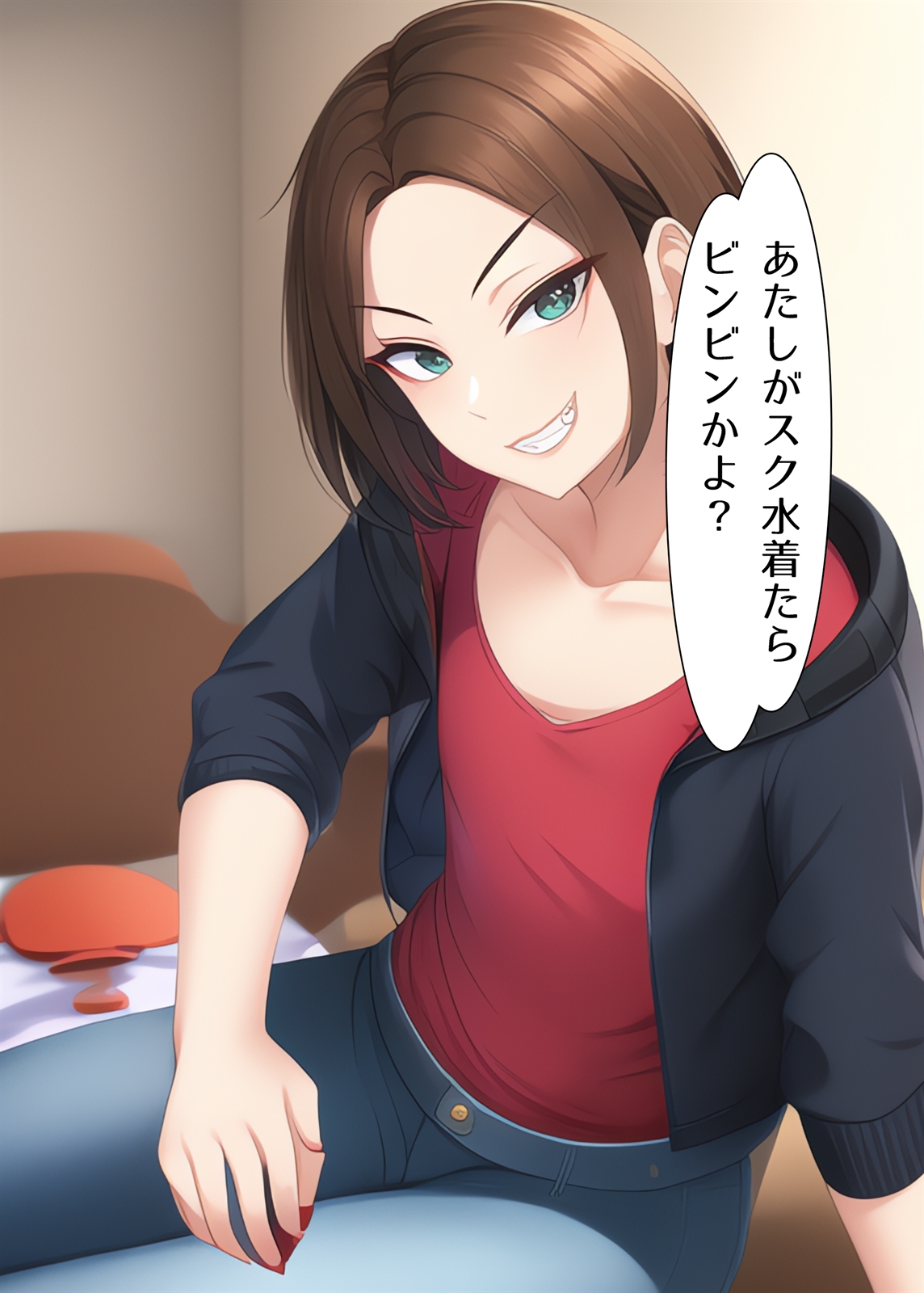 スク水熟女好きがバレて、ちっぱい姉さんに襲われた件。