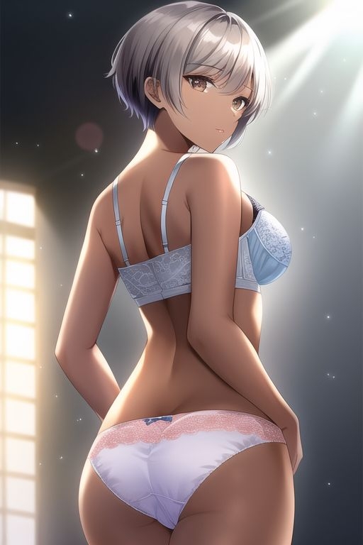 褐色女子の下着