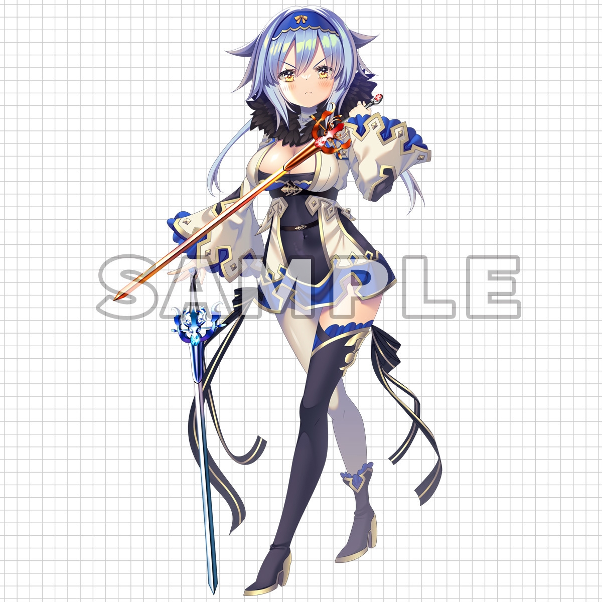 立ち絵素材_10(レイピア二刀流女子)表情10種+武器+エフェクトセット