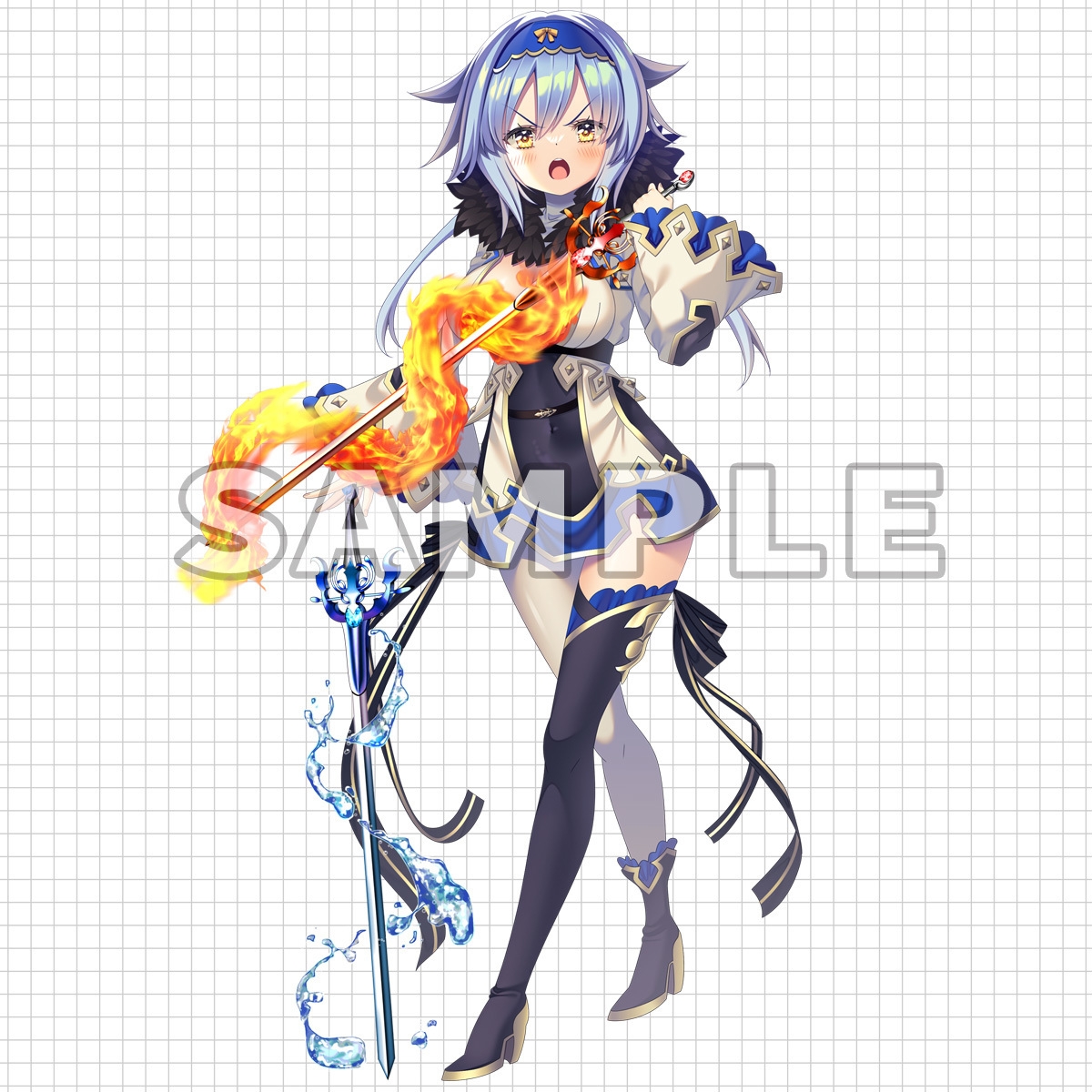 立ち絵素材_10(レイピア二刀流女子)表情10種+武器+エフェクトセット