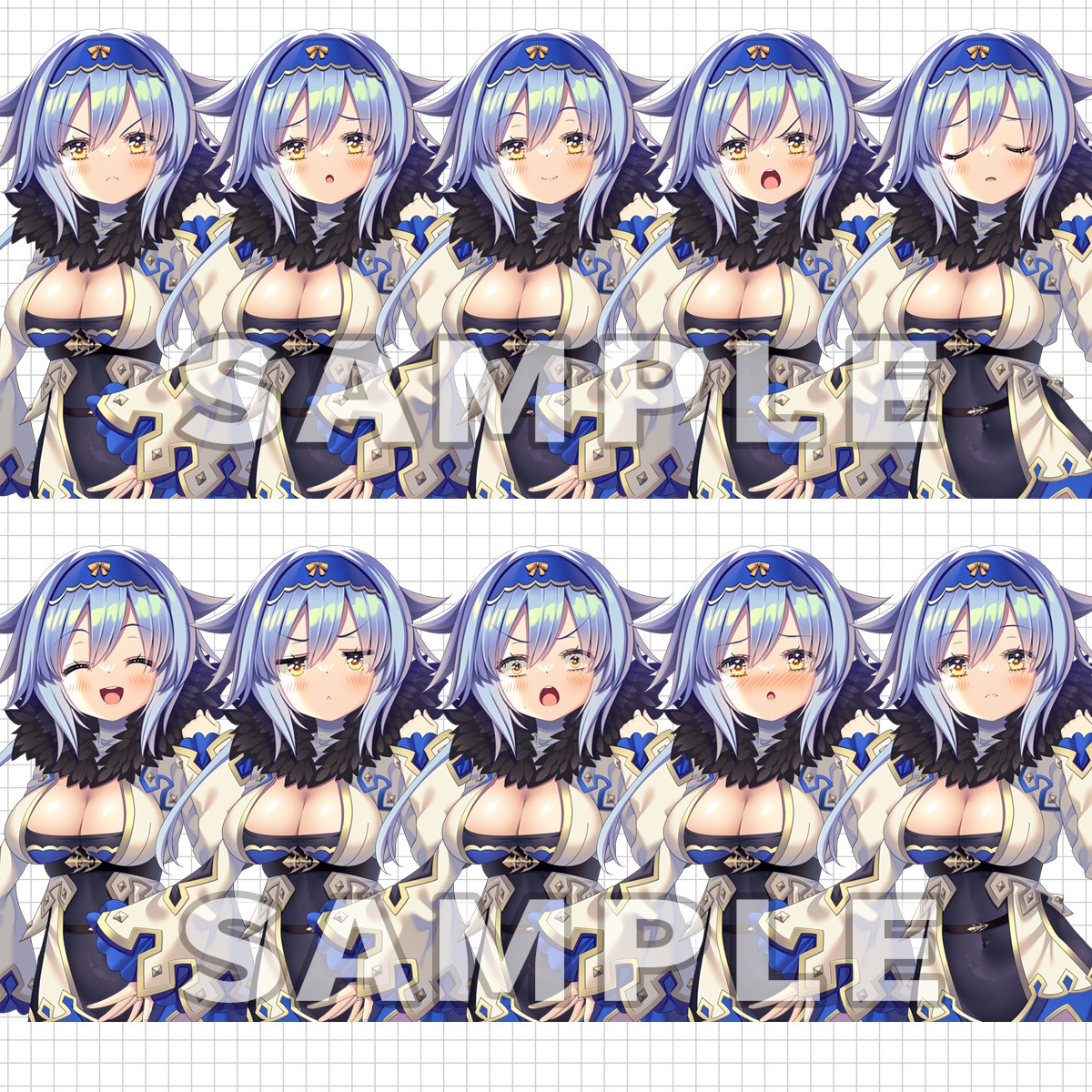 立ち絵素材_10(レイピア二刀流女子)表情10種+武器+エフェクトセット