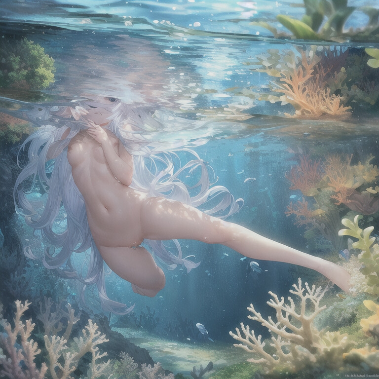 【AI作品】海中少女(本編199枚!)