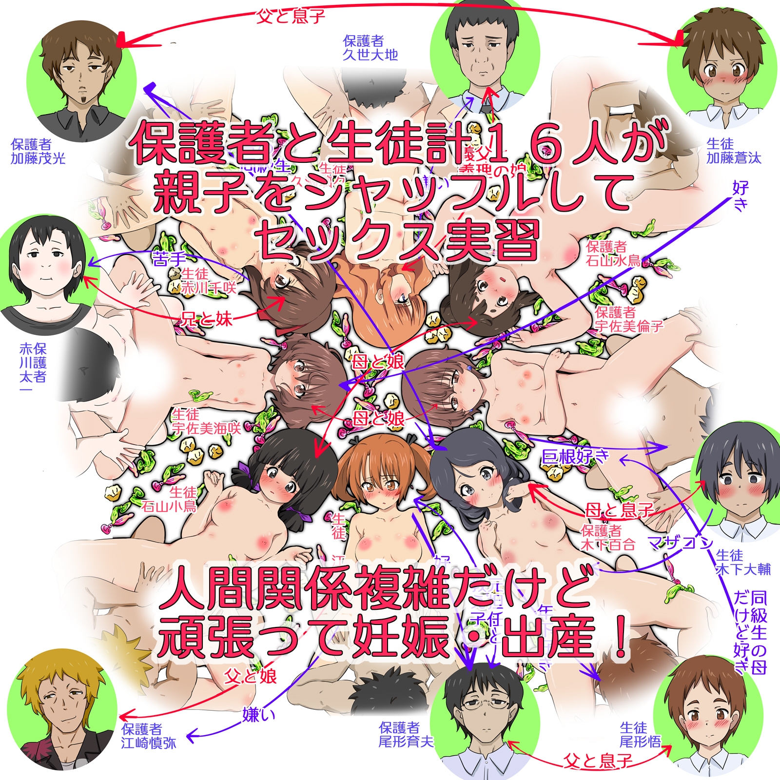 保護者と生徒、取り換えシャッフル性教育!同級生の保護者とセックスしましょう。