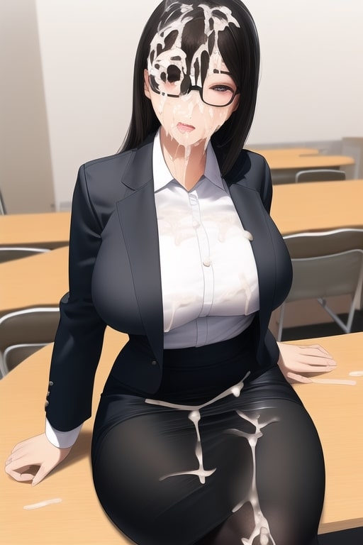 女子新入社員の爆乳スーツにぶっかけ☆