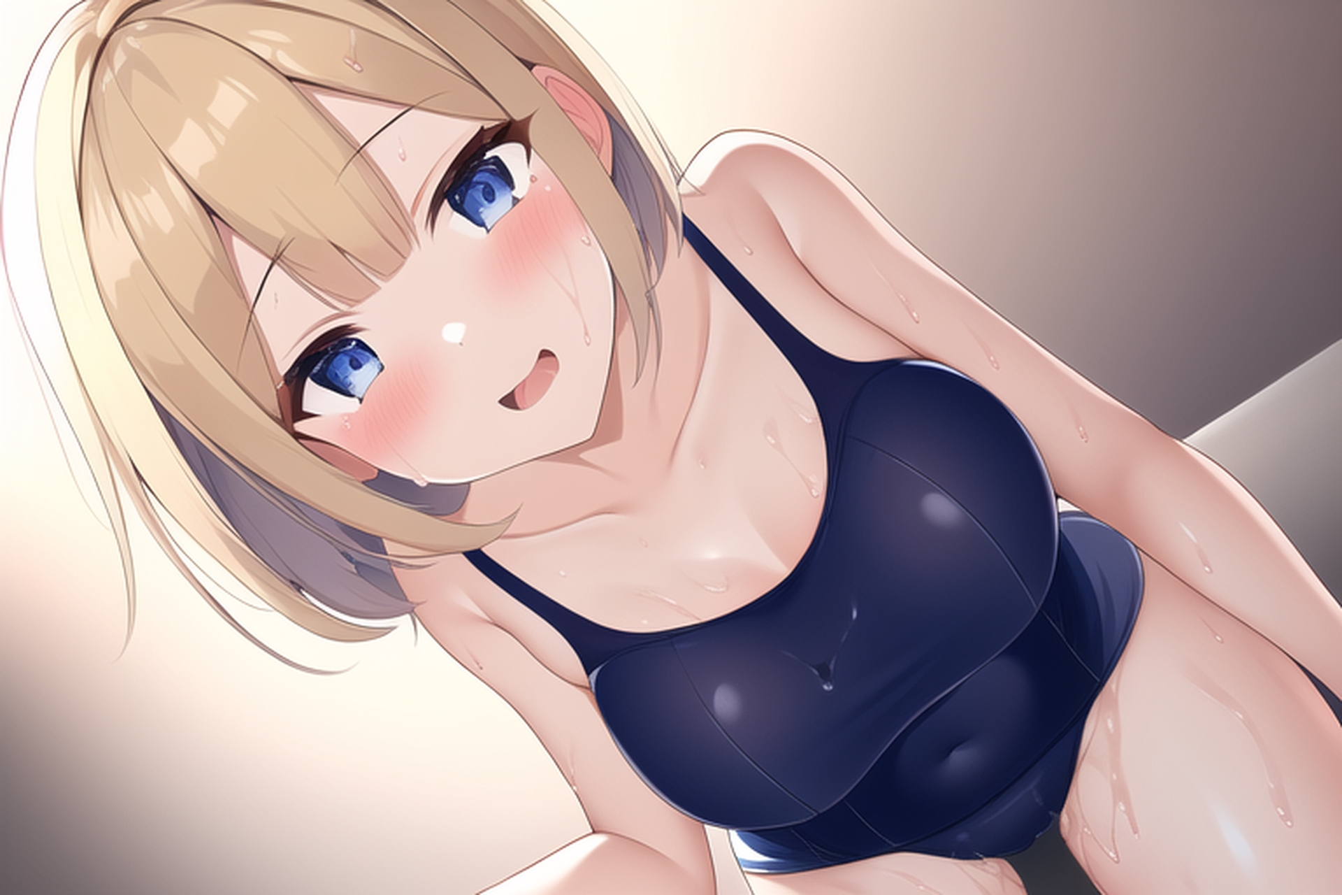 金髪ショートスク水エロCG集