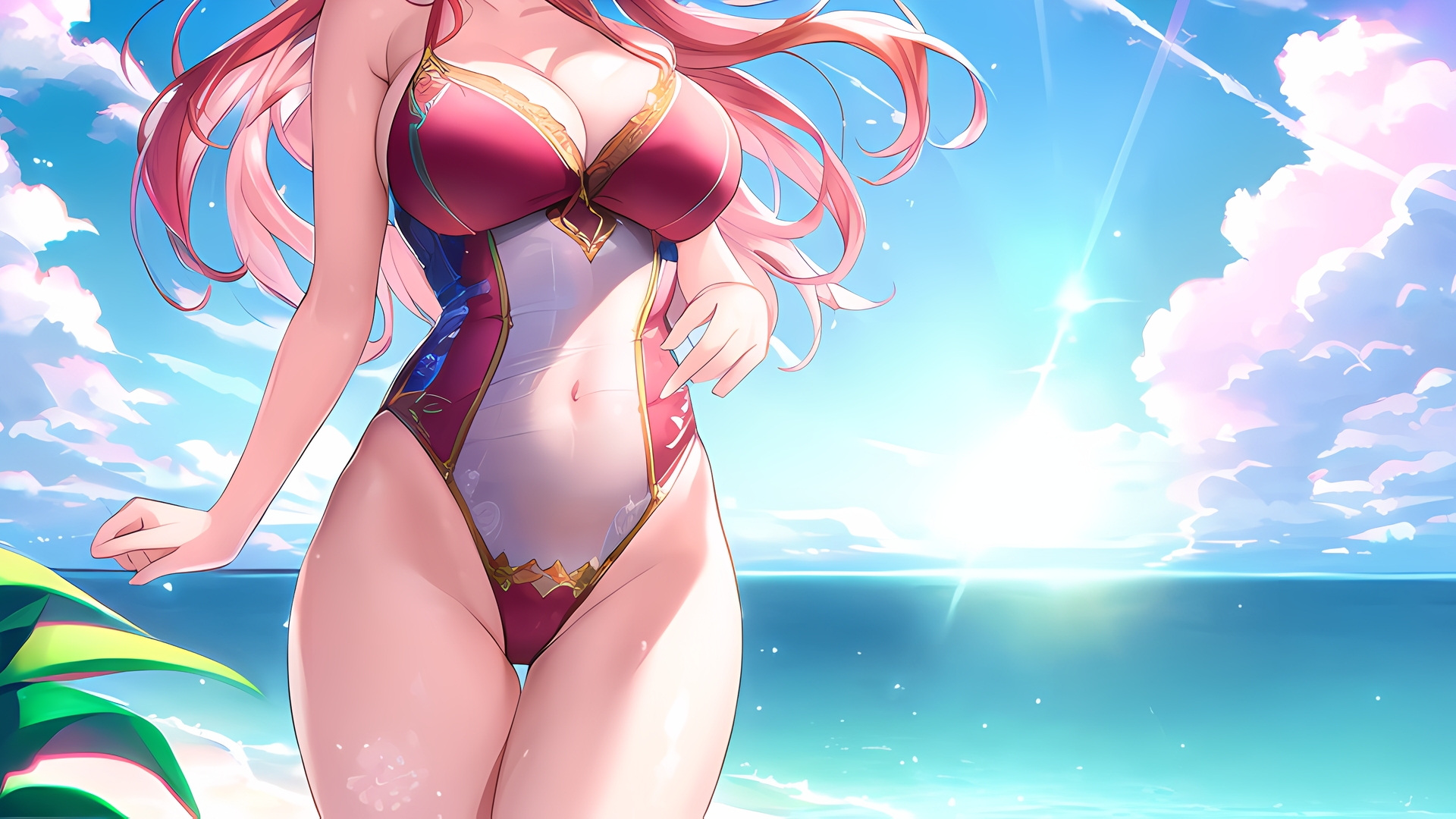 美麗イラスト壁紙集 Vol.1 ～海辺の美少女～